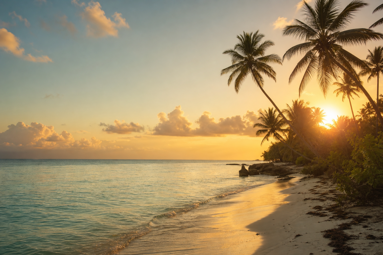 Kenyan coast at golden hour